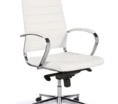 Design Bureaustoel Wit, hoge rug