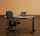 Elektrische Zit Sta Bureau 120 x 80cm Antraciet Eiken