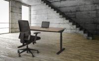 design bureaustoel zwart hoge rug