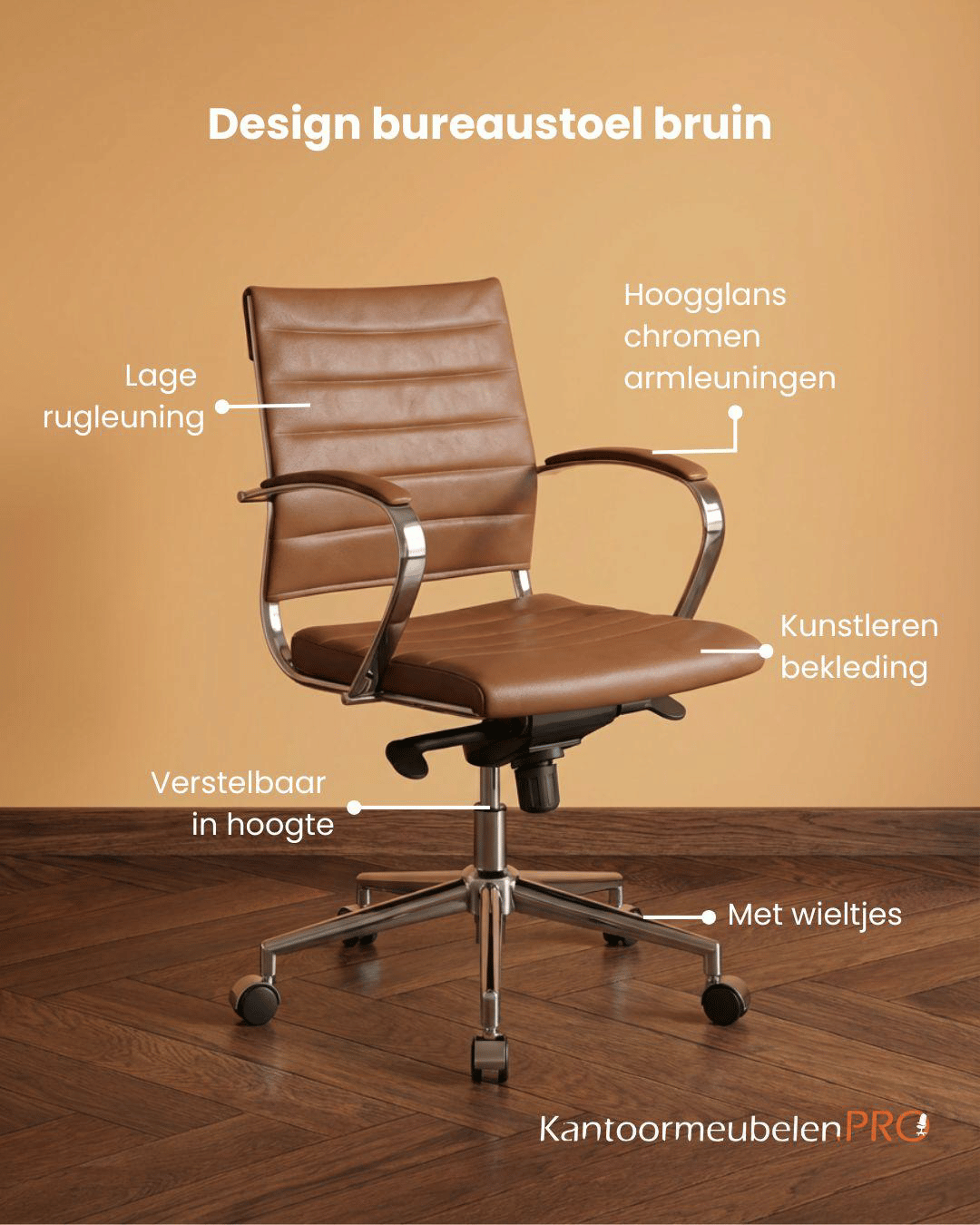 Design Bureaustoel bruin Design Bureaustoel bruin
