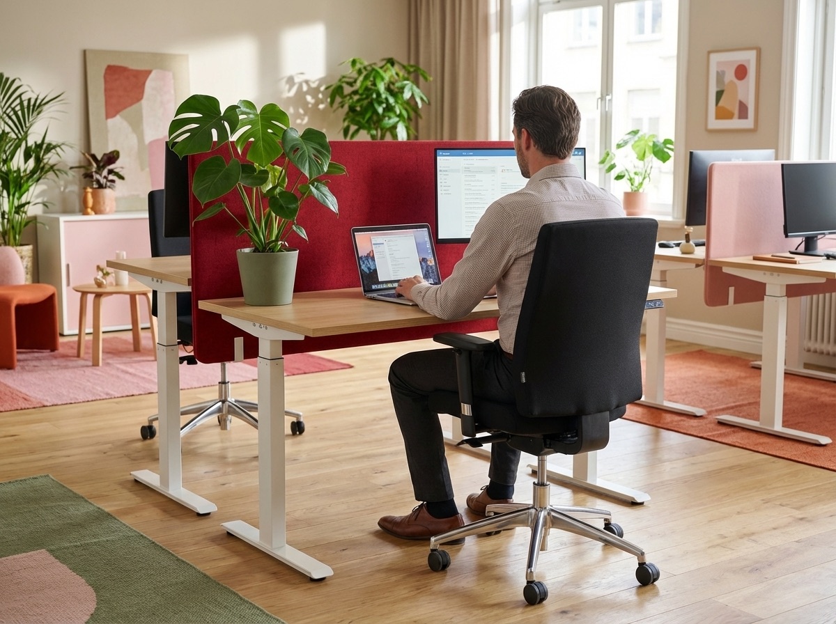 Ergonomische bureautsoel met zit sta bureau