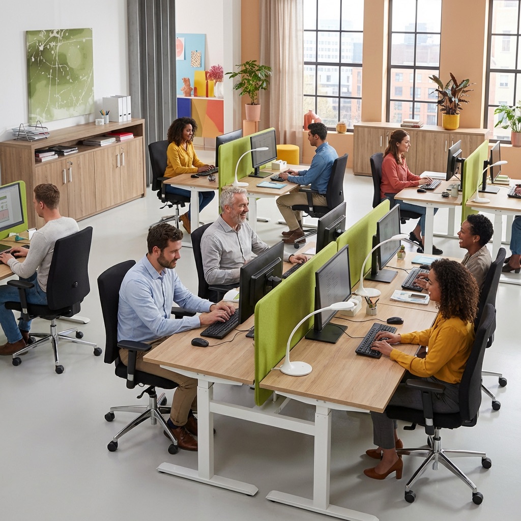 Ergonomische bureaustoel in sfeervol kantoor