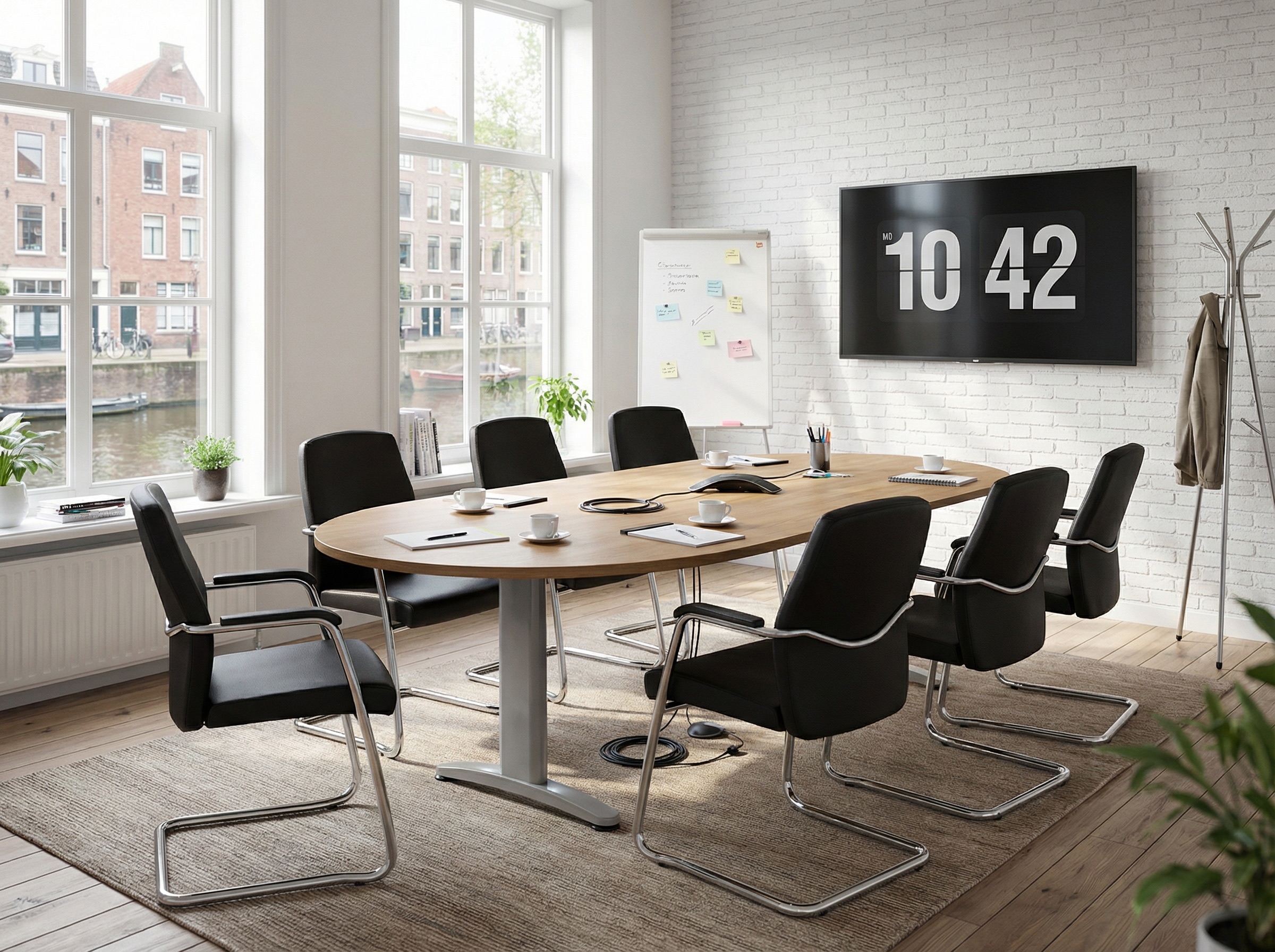 Vergadertafel kantoor met vergaderstoelen