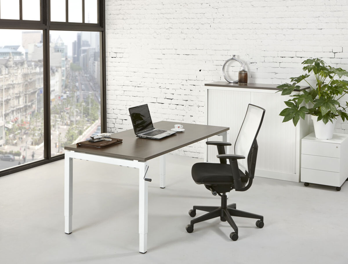 Bladkleur-Antraciet-Onderstel-Wit-Slingerbureau luxe-slinger-bureau