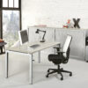 Bladkleur-Lichtgrijs-Onderstel-Aluminium-Slingerbureau luxe-slinger-bureau