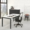Bladkleur-Wit-Onderstel-Zwart-Slingerbureau luxe-slinger-bureau