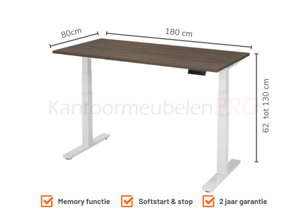 Elektrisch Zit/Sta Bureau KT Premium | 180x80cm | NEN-EN527