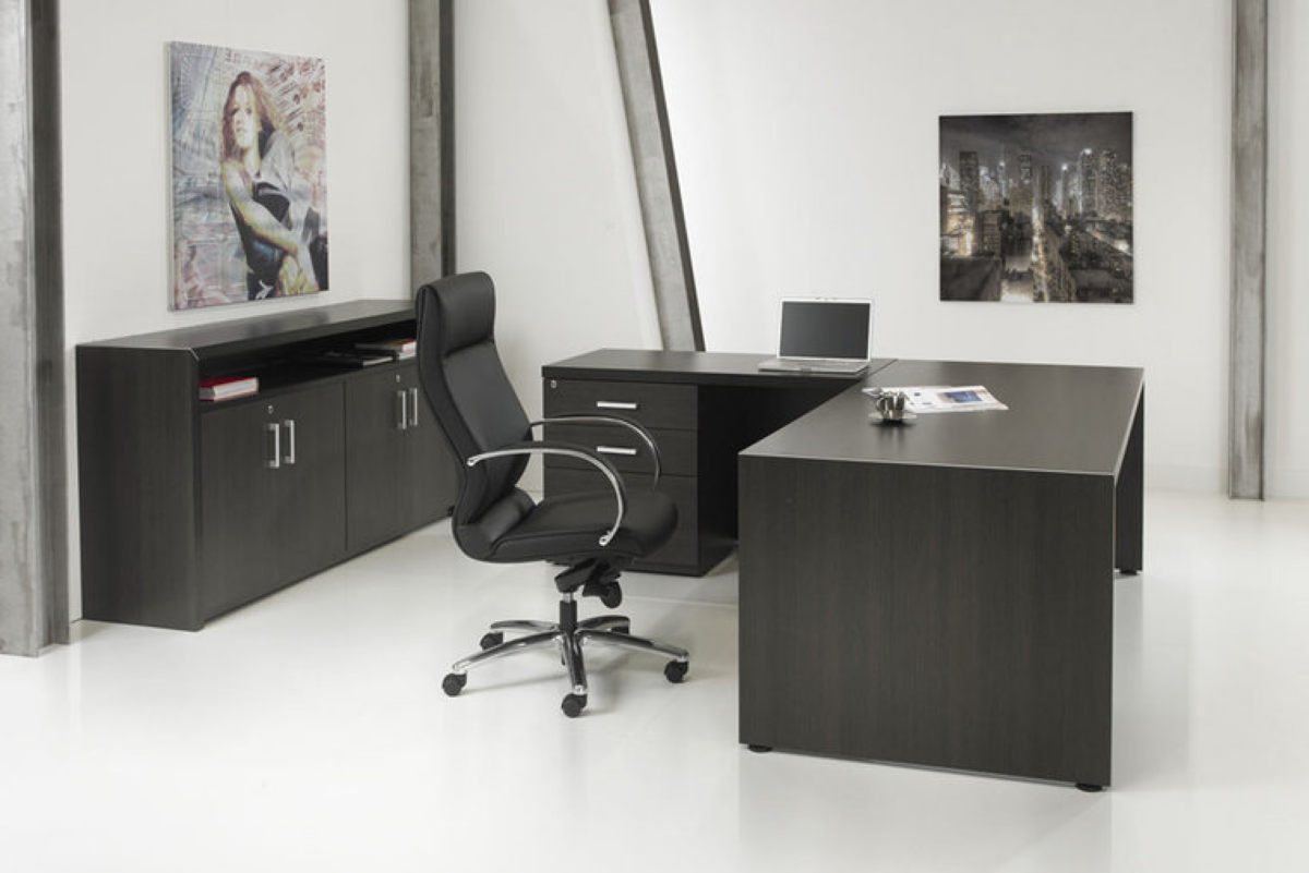 Directie Hoekbureau | 210x210cm | ladeblok links