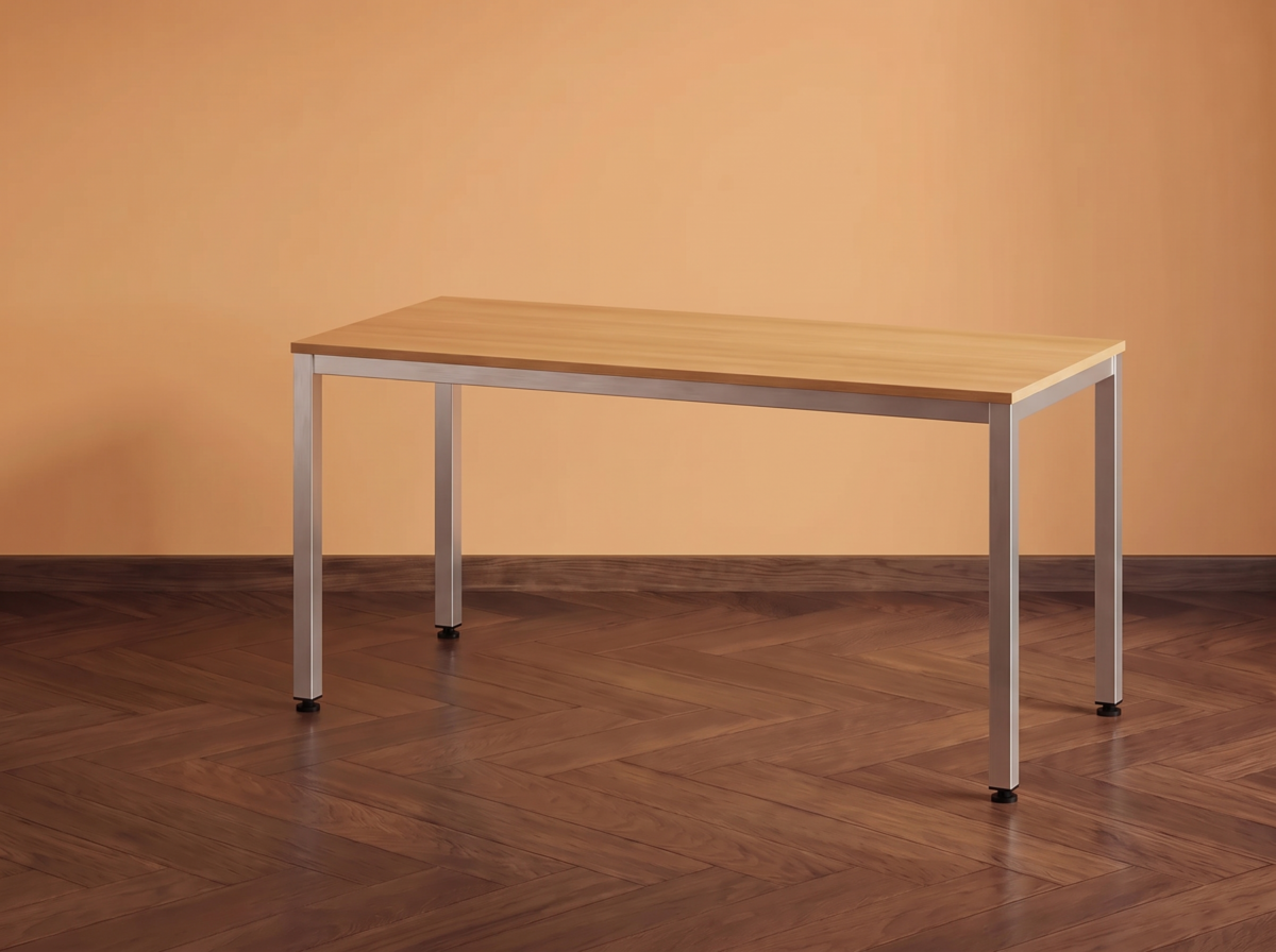 kantoortafel met aluminium onderstel