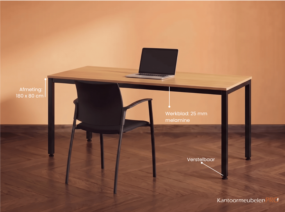 Kantoortafel | 180x80cm | NEN-EN527