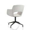 Vergaderstoel Swivel Bouclé | Creme wit
