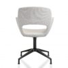 Vergaderstoel Swivel Bouclé | Creme wit
