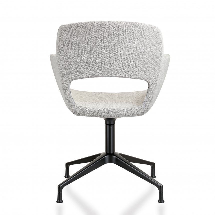 Vergaderstoel Swivel Bouclé | Creme wit