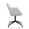 Vergaderstoel Swivel Bouclé | Creme wit