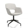 Vergaderstoel Swivel Bouclé | Creme wit
