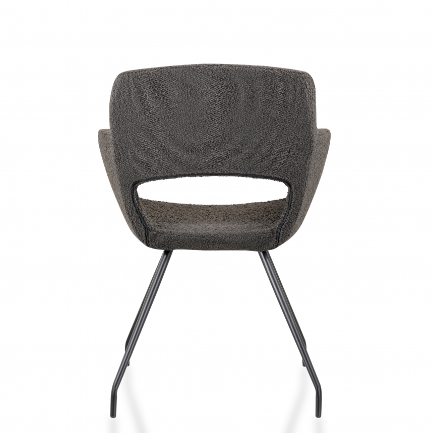 614A1 Vergaderstoel Bouclé | Antraciet zwart