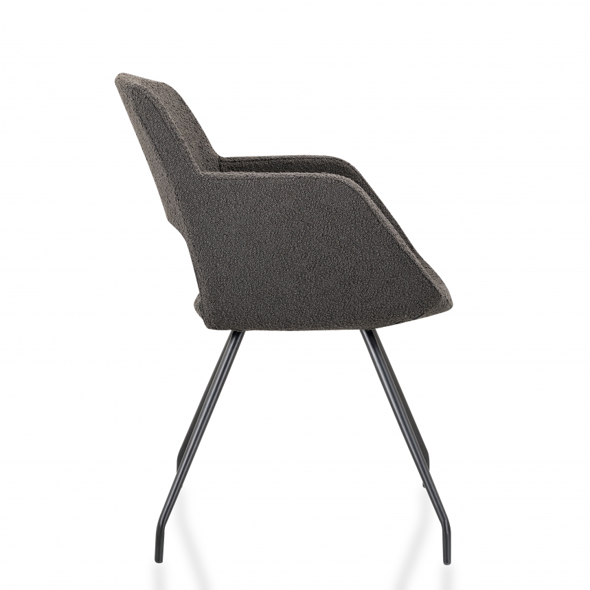 614A2 Vergaderstoel Bouclé | Antraciet zwart