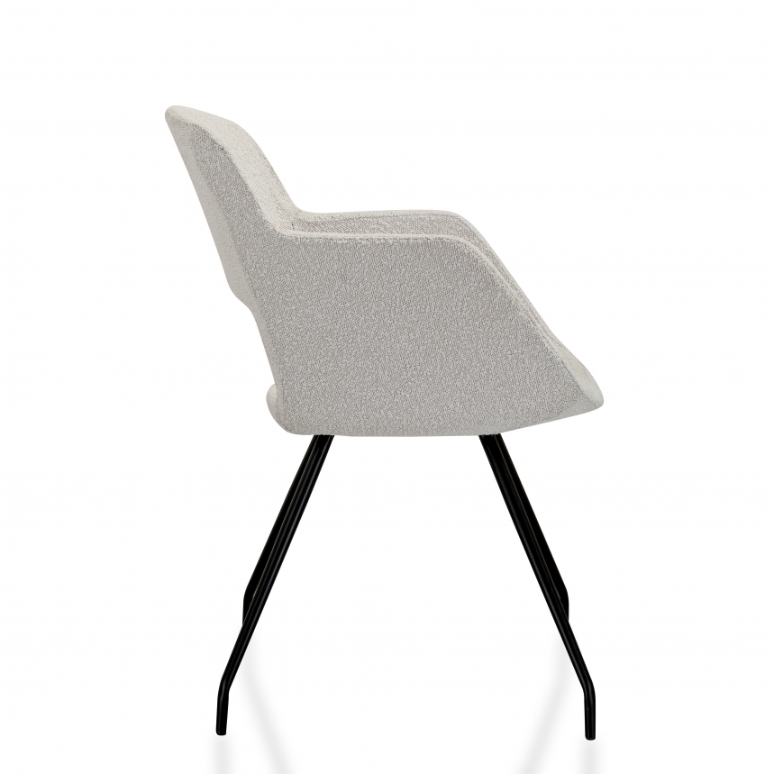 Vergaderstoel Bouclé | Creme wit