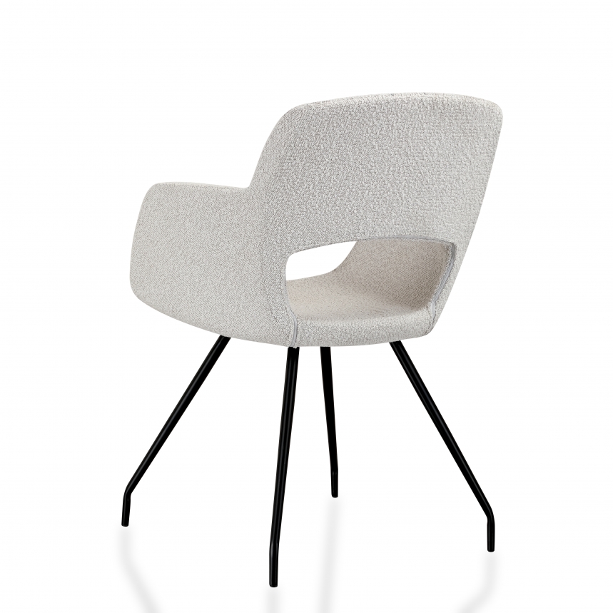 Vergaderstoel Bouclé | Creme wit
