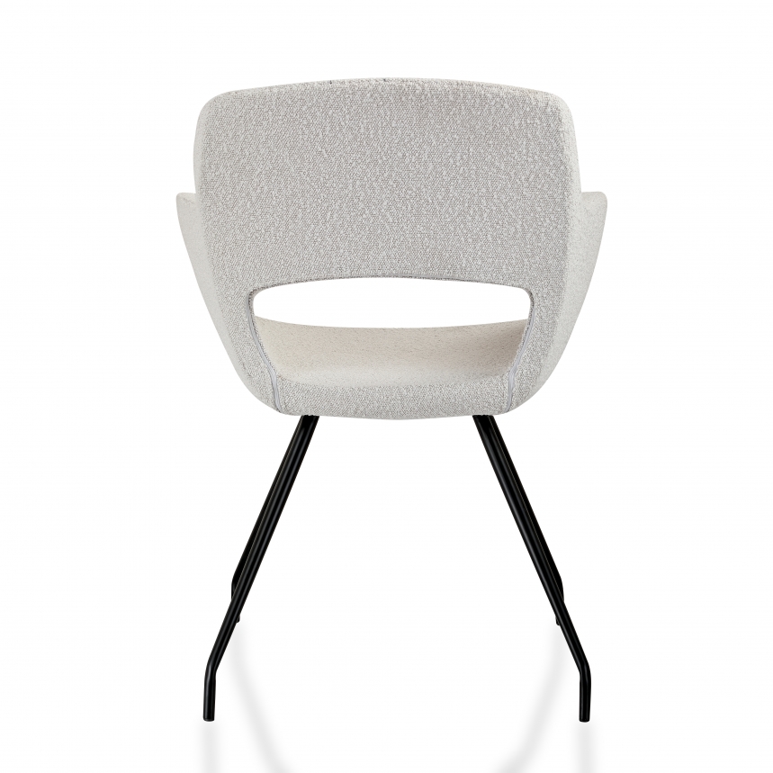 Vergaderstoel Bouclé | Creme wit