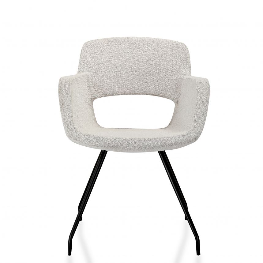 Vergaderstoel Bouclé | Creme wit