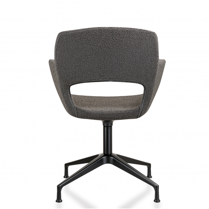 Vergaderstoel Swivel Bouclé | Antraciet zwart
