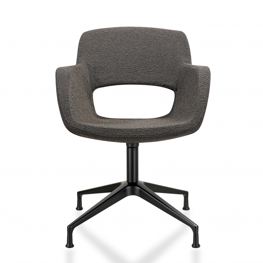 Vergaderstoel Swivel Bouclé | Antraciet zwart