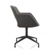 Vergaderstoel Swivel Bouclé | Antraciet zwart