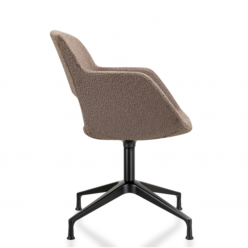 Vergaderstoel Swivel Bouclé | Bruin